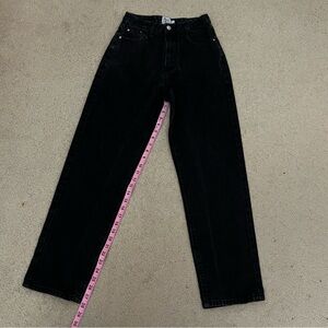 Princess Polly Black Straight Leg Jeans, 100% cotton, 5 pocket, high waist denim